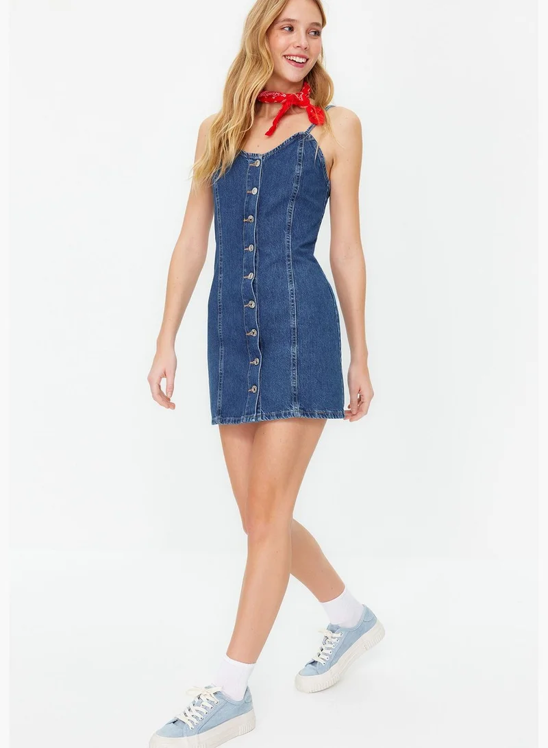 trendyol Button Front Denim Dress