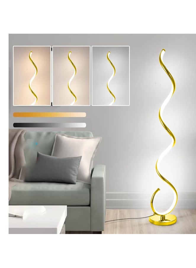 Gold Twisted Floor Lamp 