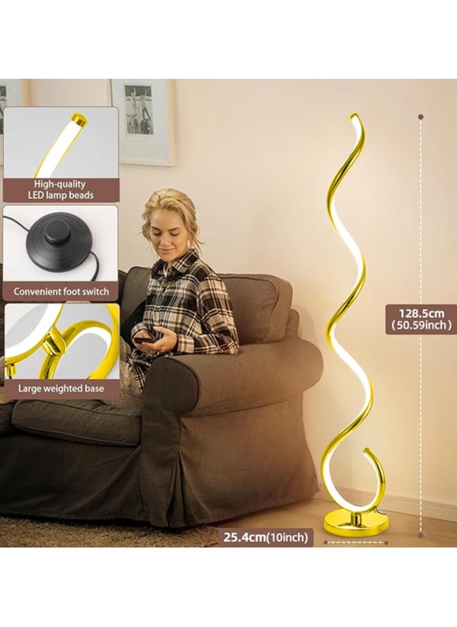 HOCC - Gold Twisted Floor Lamp - Image 1