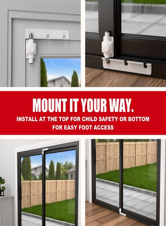 Securityman Sliding Door Lock | Sliding Glass Door Lock for Child Safety, Pet, Patio, & Adjustable Ventilation with Button Actuation, Metal Shaft - Image 5
