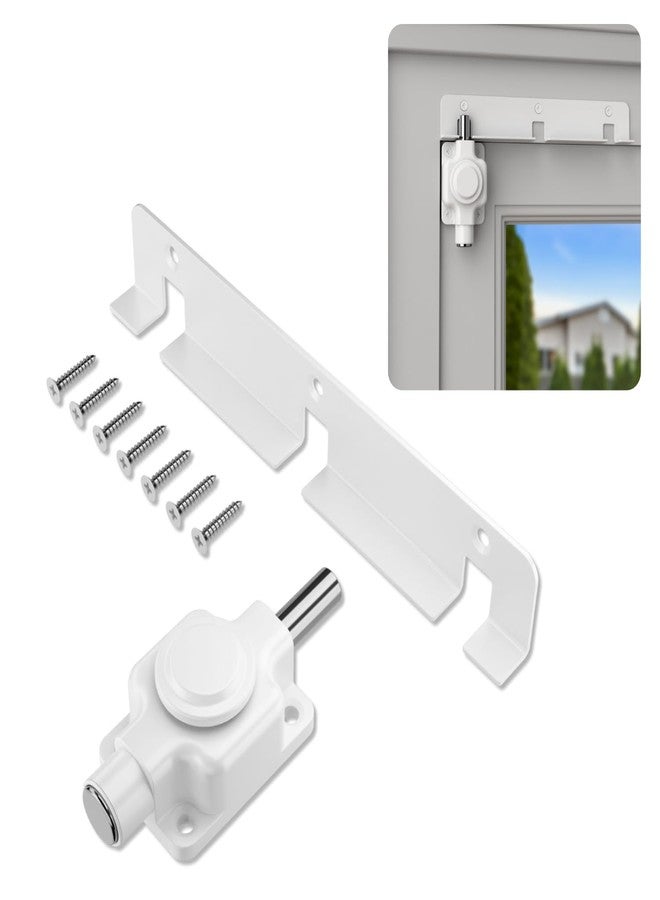 Securityman Sliding Door Lock | Sliding Glass Door Lock for Child Safety, Pet, Patio, & Adjustable Ventilation with Button Actuation, Metal Shaft - Image 1