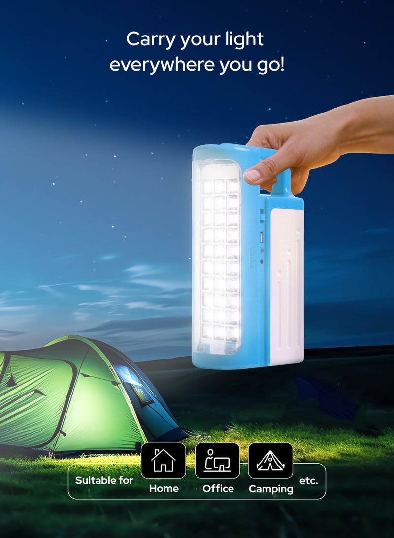 Impex Rechargeable LED Emergency Combo - 2 Pcs | 3D Reflector | 80 Hours Working Time | Power Bank Function | Solar Panel Charging | Unbreakable PG Glass | Portable Handle | 4V, 4500mAh | 30SMD LEDs  - Image 3