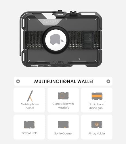 Aulumu G03 Transparently Magnetic Wallet Card Holder Magnetic Wallet Compatible with MagSafe Multi Function Mobile Phone StandGrip Bottle Opener RFID Shielding Card Translucent Grey - Image 3