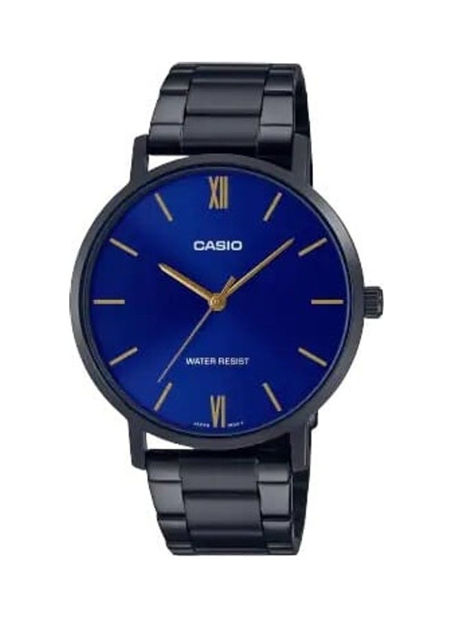 CASIO Men Casio Watch Men Analog Blue Dial Stainless Steel Band MTP-VT01B-2BUDF - Image 1