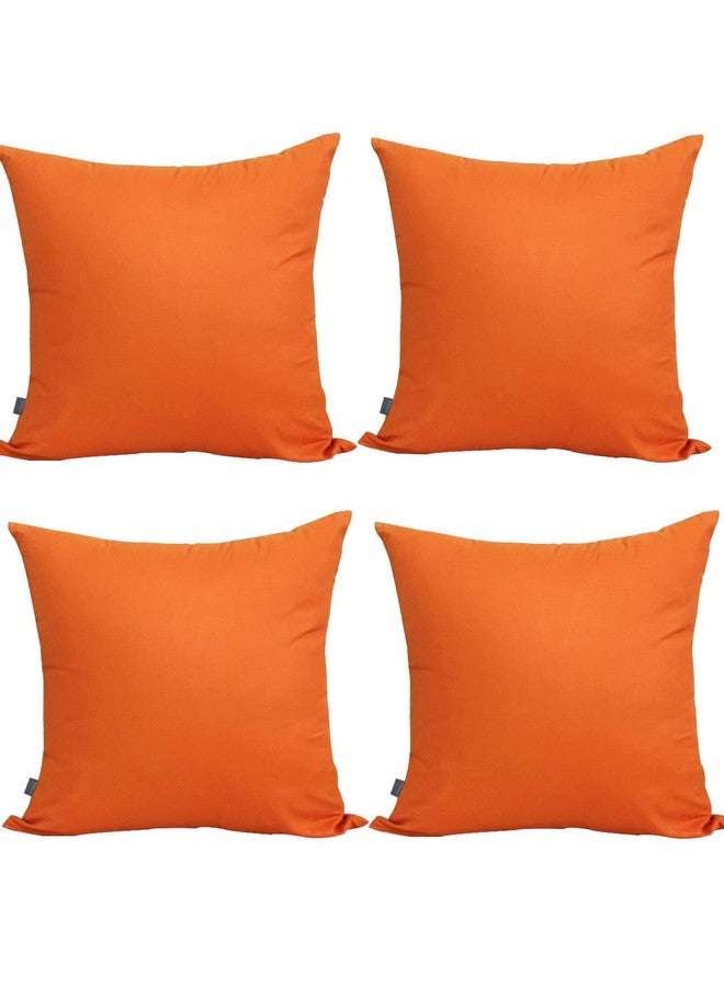 Thmyo Thmyo 4-Pack 100% Cotton Comfortable Solid Decorative Throw Pillow Cases Fall Square Cushion Cover Pillowcases Sublimation Blank Halloween Thanksgiving DIY Throw Pillowcases(18x18inch/45x45cm,Orange)  - Image 1