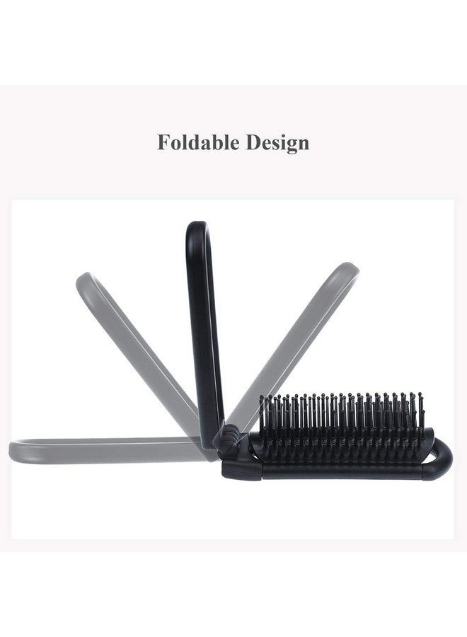 Ancable Ncable Folding Hair Brush Collapsable Pocket Size Brush With Mirror For Family School Travel Car Gym Bag Purse - Image 3