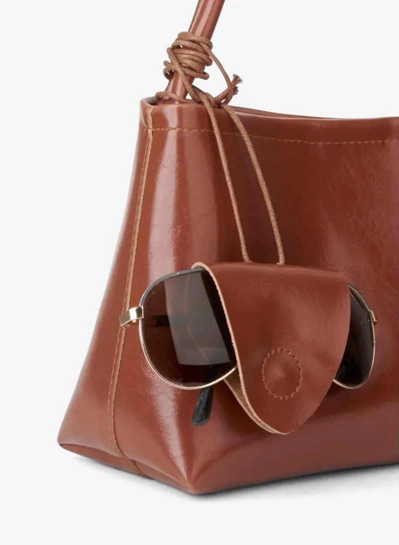 Women's Defne Taba Gifted Snap-Closure Hand, Arm, and Shoulder Bag with Glasses Holder.