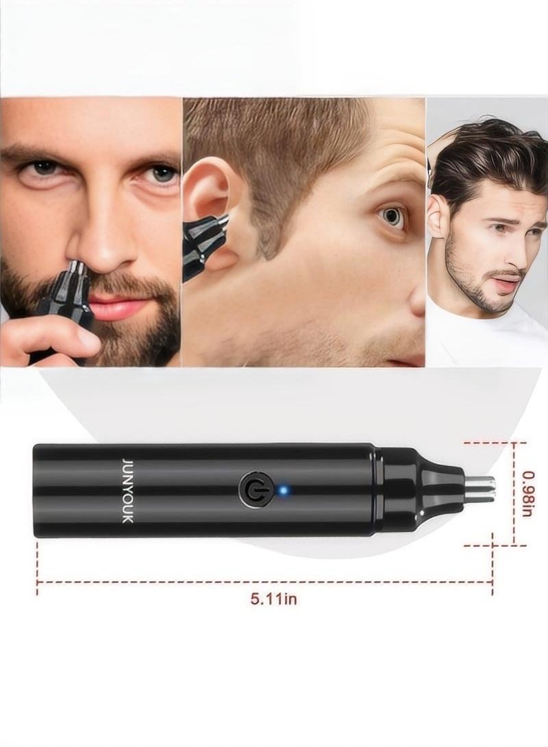 جونيوك مقص الشعر في الأنف الموحد قابل للشحن عبر USB لإزالة الشعر الأنفي برؤوس احتياطية. - Image 3
