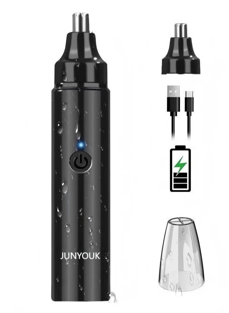 جونيوك مقص الشعر في الأنف الموحد قابل للشحن عبر USB لإزالة الشعر الأنفي برؤوس احتياطية. - Image 1