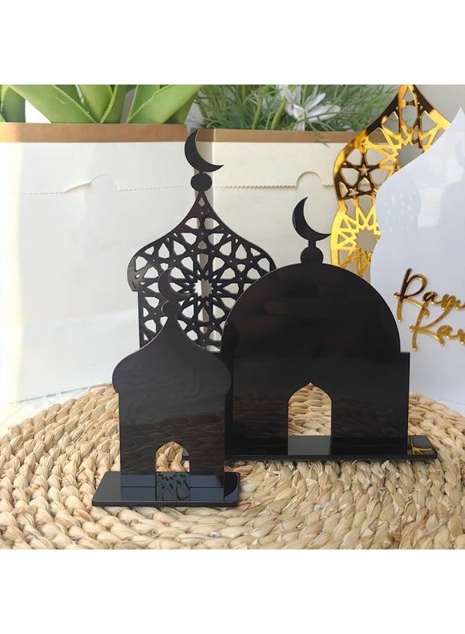 Eworld Ramadan Acrylic Table Decoration – 3‑Piece Eid Mubarak & Ramadan Kareem Set | Crescent Moon Islamic Decor | Reusable Home & Party Ornament - Image 5