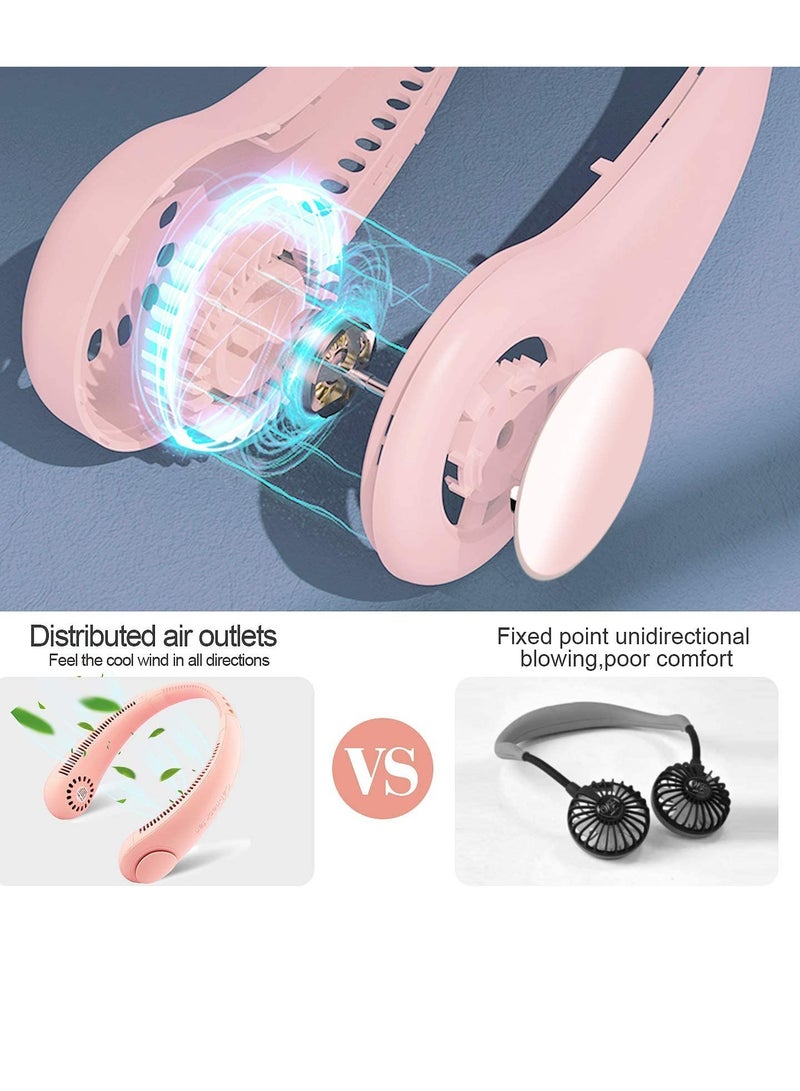 ELTRAZONE Portable Neck Fan, Hands Free Bladeless Cooling Hanging Fan, 3000mAh Rechargeable Mini Fan, 3 Speeds-Personal Air Conditioner for Outdoor, Travel, Office, Running...(Pink) - Image 4