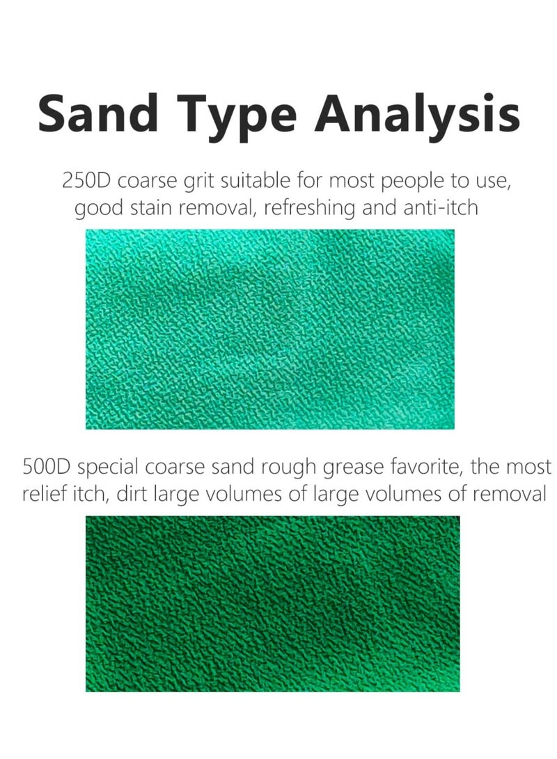 فرشاة peeling للظهر من MAKINGTEC - منشفة فرك الجسم للاستحمام وغسل الجسم، قطعة غسيل للرجال والنساء، فرشاة تقشير الجسم، مقشر، 500D أخضر - Image 3