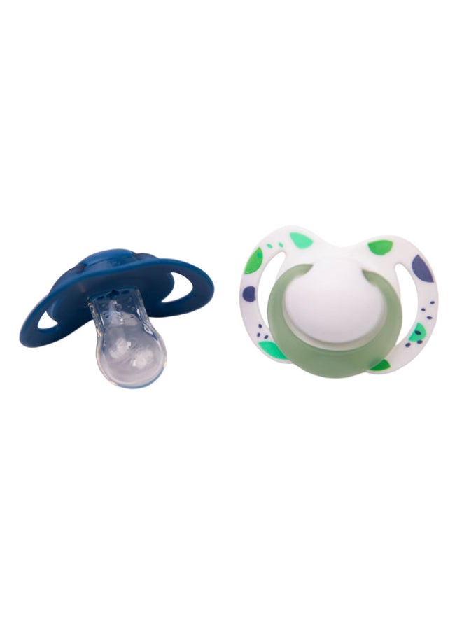Nuby Nighttime Soothers, 2-Pack, Glow in the Dark Orthodontic Baby Pacifiers for 6-18 Months, Comfort Dummies for Bedtime, Blue - Image 2
