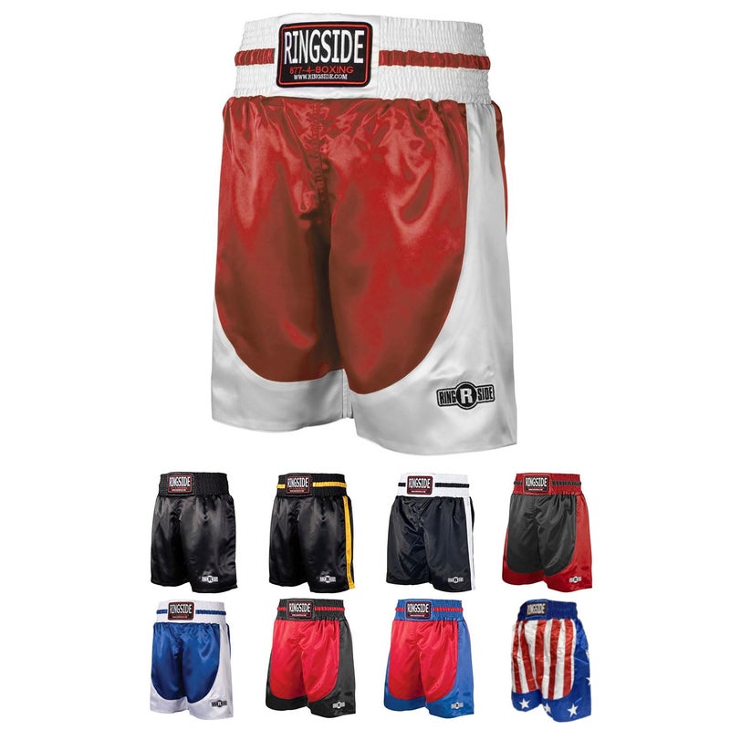 Ringside ProStyle Boxing Trunks Satin Boxing Shorts for Men and Women Ideal for Boxing MMA Muay Thai RedWhite Youth Medium - Image 2