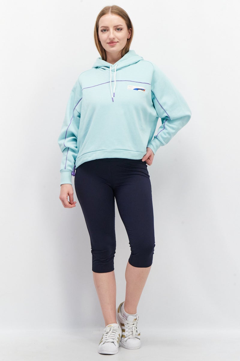 PUMA Women Sportswear Fit Hooded Graphic Sweatshirt, Blue  - Image 4