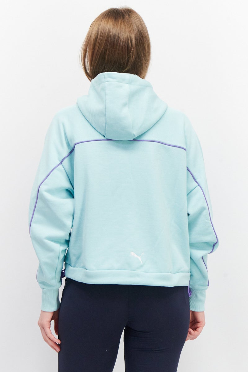 PUMA Women Sportswear Fit Hooded Graphic Sweatshirt, Blue  - Image 2