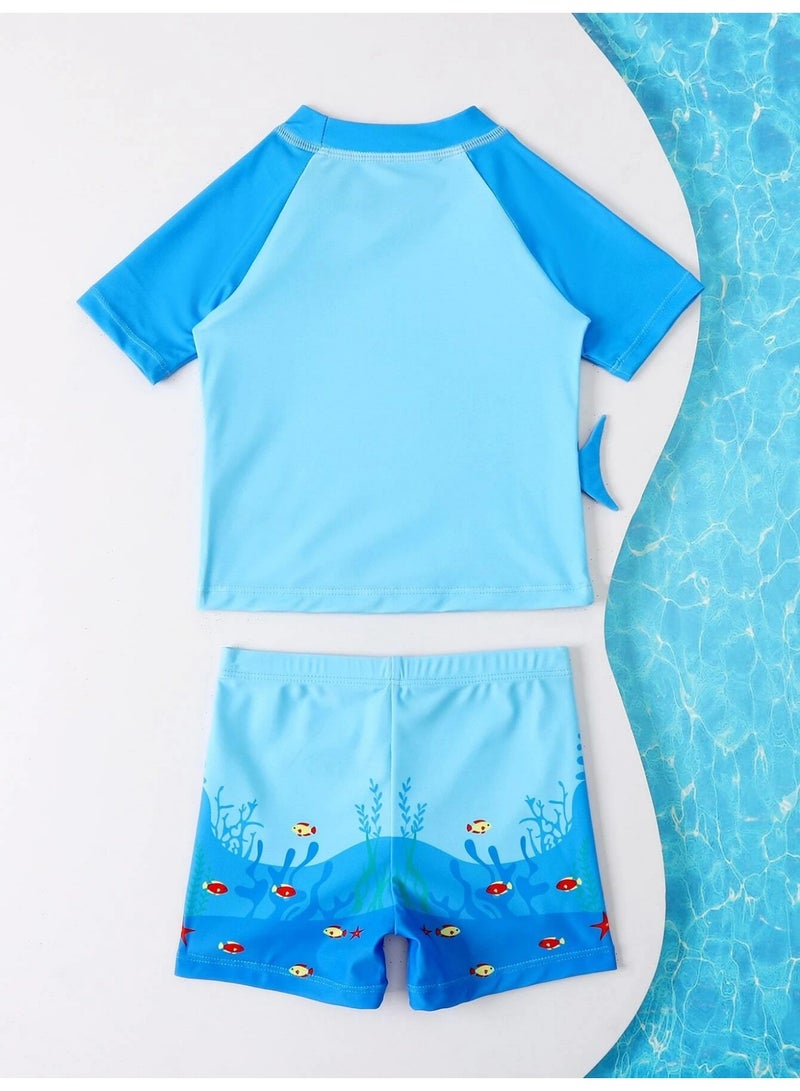 Boys Swimwear Suit Printed Shark Adjustable Two Pieces Kids Swimming at Sea, Beach and Pool - Image 2