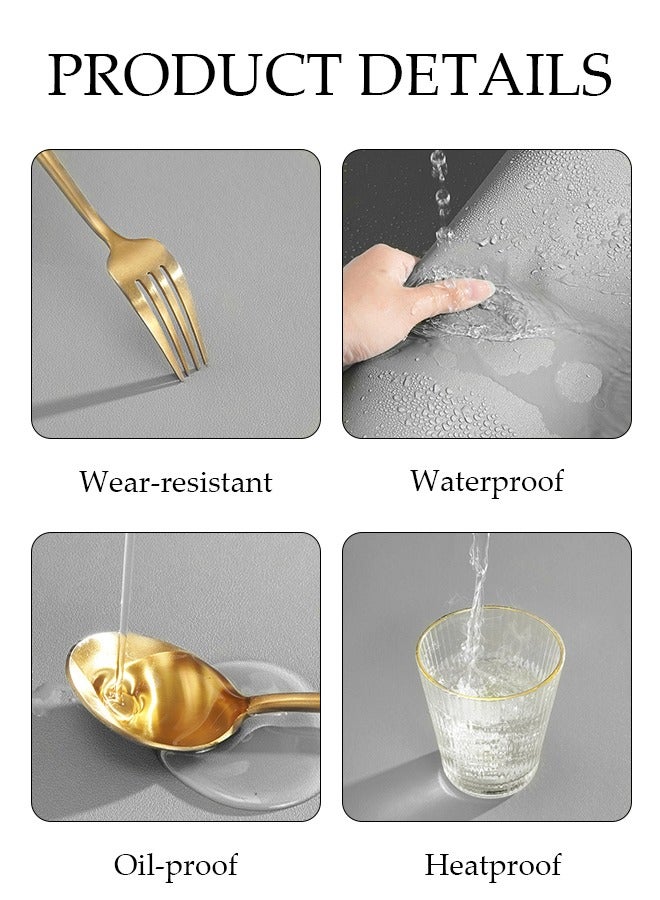 DUNISO Desk Pad Protector Mat, Dual Side PU Leather Desk Mat, Laptop Mat, Desk Protecor Mat, Large Mouse Pad Waterproof Desk Organizers Office Home Table Decor Gaming Writing Mat Smooth - Image 3