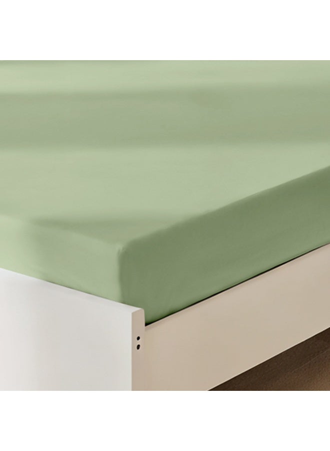 Rest Fitted Bedsheet 160x200+30cm Breathable Plush Mint Green Fabric with Deep Pockets Machine Washable for Optimal Protection  - Image 3