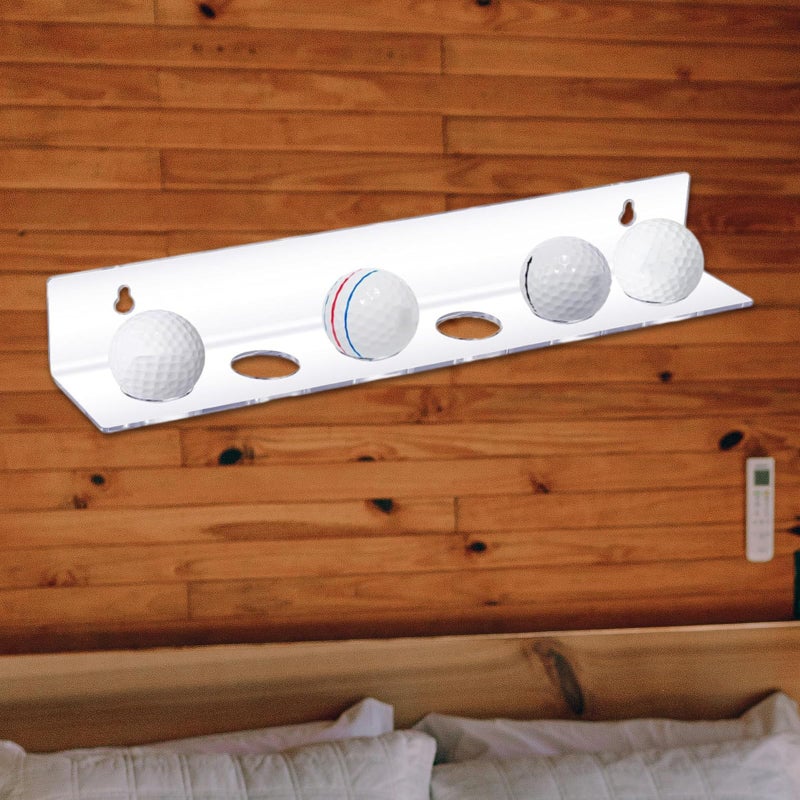 Clear Acrylic Golf Ball Display Rack Wall Mounted Floating Shelf Holds Up to 6 Balls - Image 5