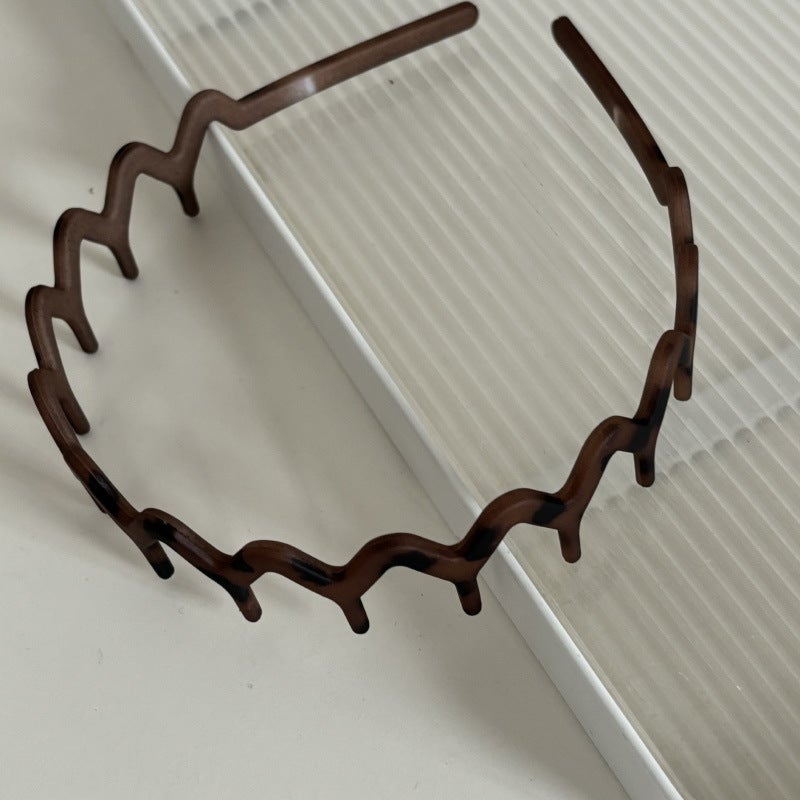 Generic Matte Leopard Acrylic Wave Hair Hoop for Women 3# small teeth leopard hair hoop 