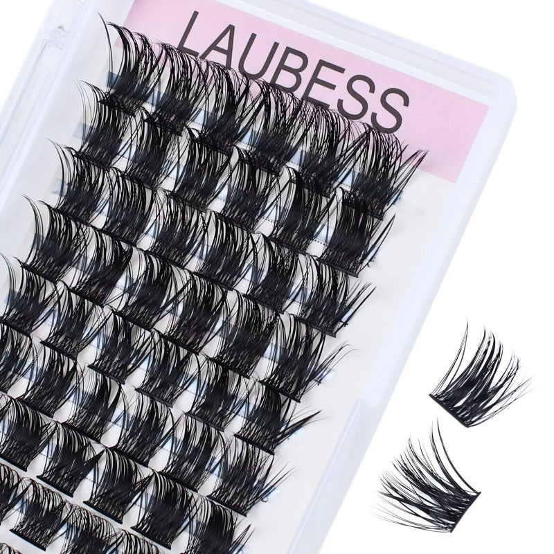 LAUBESS Lash Clusters 72pcs Individual Lashes D Curl Cluster Lashes Eyelash Clusters DIY Lash Extension Kit Cluster Eyelash Extensions (01-0.07D, 12mm) - Image 1