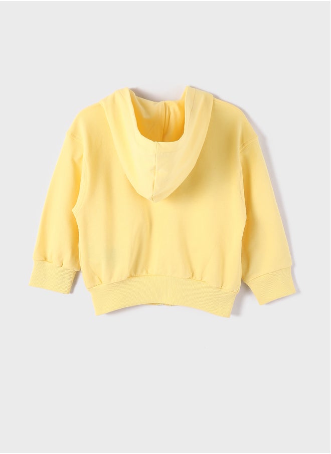 LC WAIKIKI Hooded Printed Long Sleeve Girl Zippered Sweatshirt  - Image 2