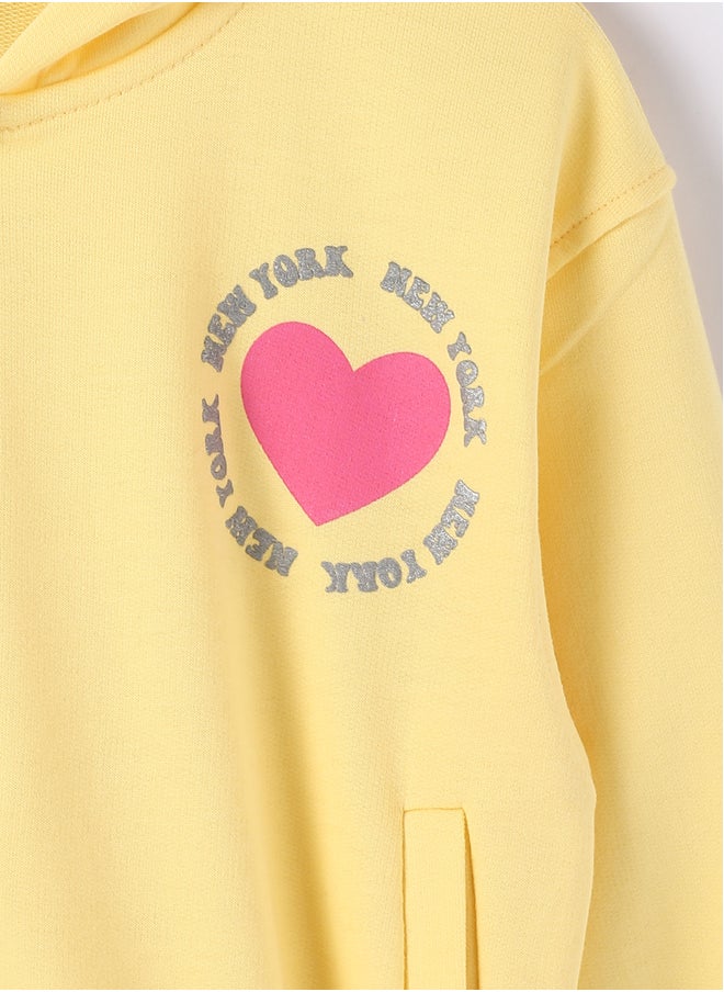LC WAIKIKI Hooded Printed Long Sleeve Girl Zippered Sweatshirt  - Image 3
