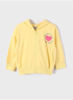 LC WAIKIKI Hooded Printed Long Sleeve Girl Zippered Sweatshirt  - Image 1