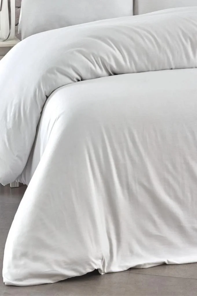 Ender Home King Size Duvet Cover Set Plain Cotton Satin Home Hotel Type Boxed