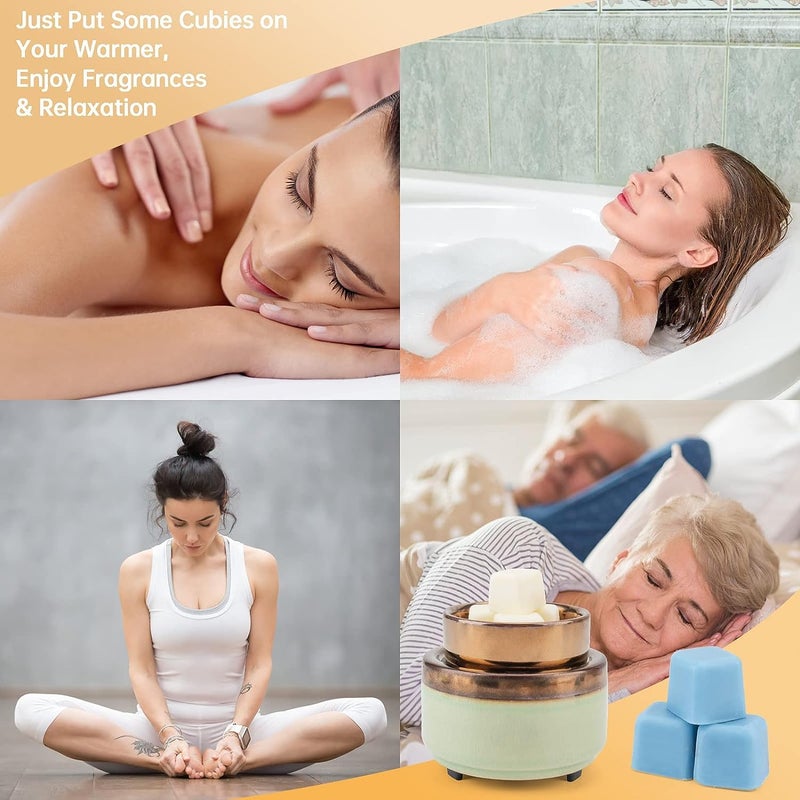 UCC Wax Melts, Soy Wax Cubes Strong Scent Long Lasting Premium Scented Mix Melts Tarts-Rosemary Mint, Rose & Sandalwood, Gold Amber Leaves, Clean Cotton - 4 Pack - Image 3