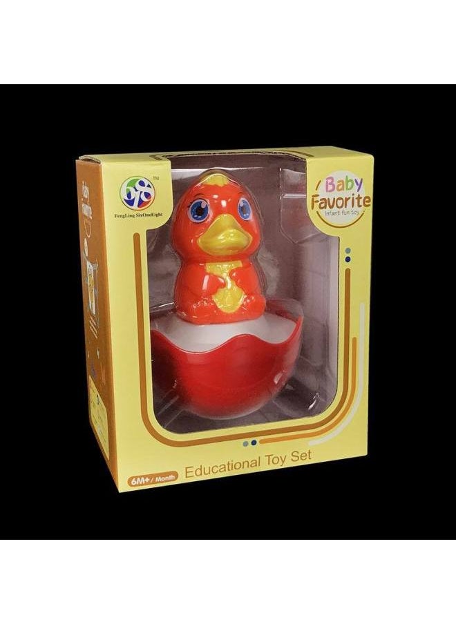 Generic Tumbler Baby Toys Baby Point Face Tumbler Cartoon Animal Tumbler Rattle Gift-Color:Pink  - Image 1