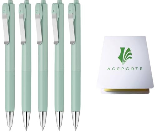 QULLITY ZEBRA bLen U 0.7mm Ballpoint Pen Mint Green 5 Pack, Sticky Notes Set - Image 1