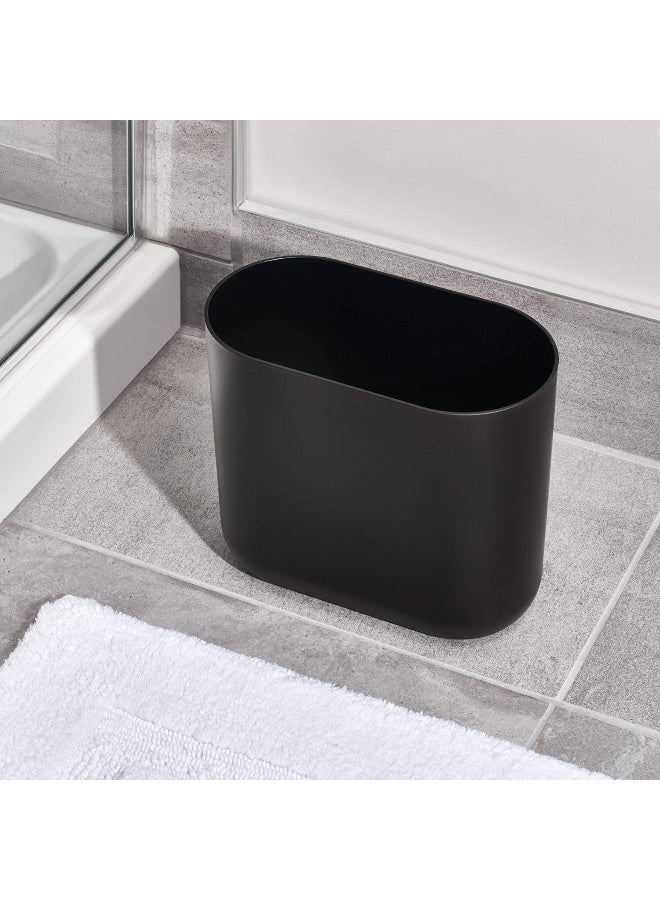 iDesign Slim Oval Plastic Waste Basket The Cade Collection  1056 x 55 x 977 Matte Black - Image 4