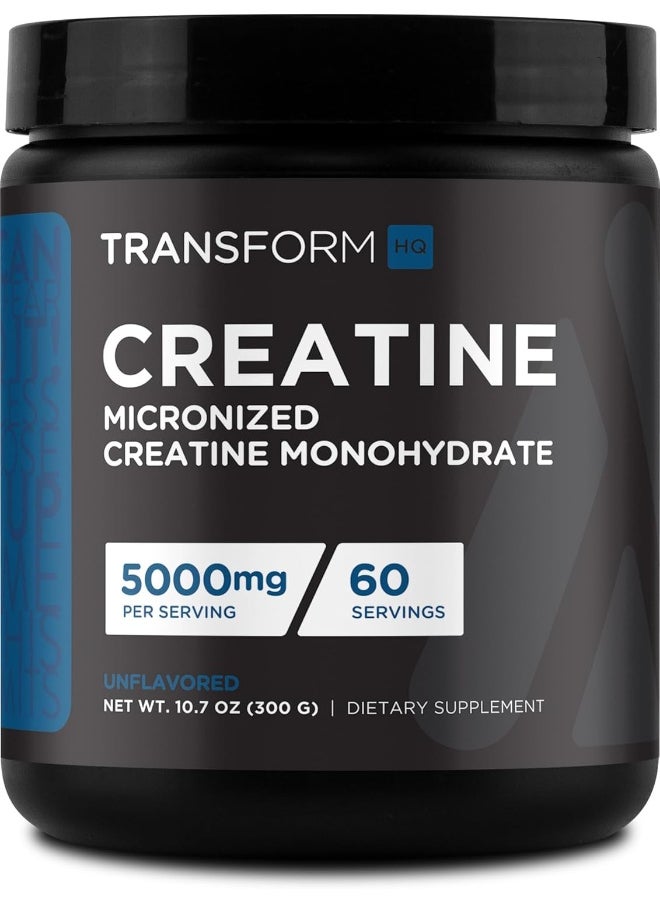 TransformHQ TransformHQ Creatine Monohydrate Powder (60 Servings) Unflavored - 5000mg Per Serving  - Image 1
