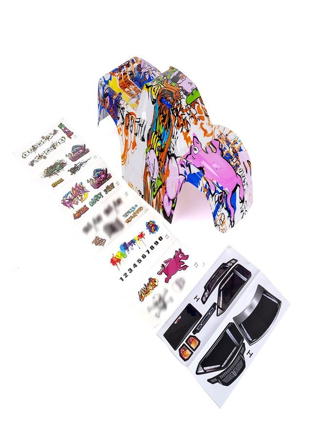 SummitLink Custom Body Graffiti Pink Pig Style Compatible for Hoss 4X4 VXL 3S 4WD Truck Shell Cover(Truck not Included) H-PIG-01 - Image 2