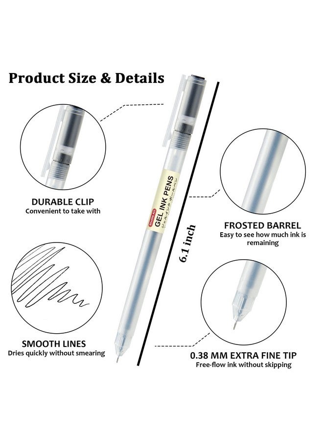 Shuttle Art Gel Ink Ball Point Pens, 15 Pack Black Japanese Style Pens, 0.38Mm Extra-Fine Ballpoint Pens For Home, School And Office  - Image 3