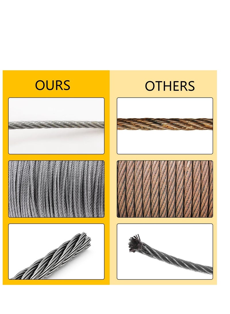 كابل من الفولاذ المقاوم للصدأ مع قواطع كابل 7x7 خيوط كابل من الفولاذ المقاوم للصدأ لبناء كابل الطائرات لدرابزين السطح ودرابزين السلم والدعائم وسياج الشرفة - Image 5