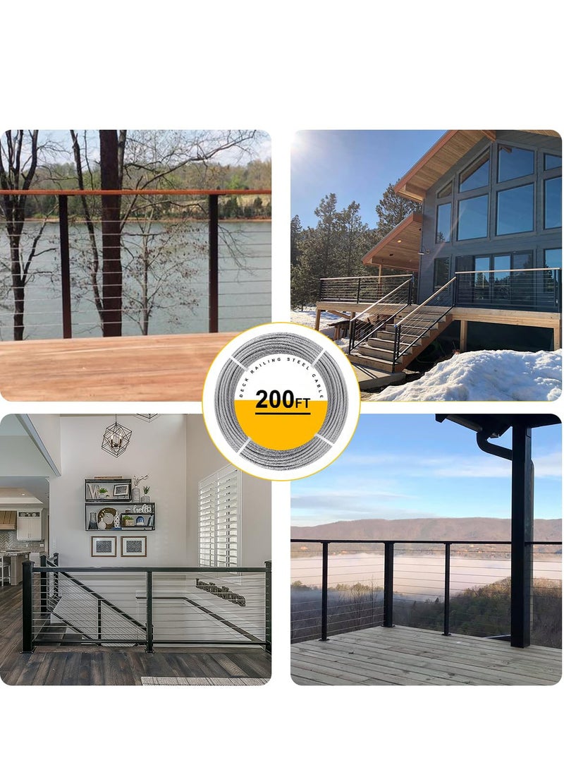 كابل من الفولاذ المقاوم للصدأ مع قواطع كابل 7x7 خيوط كابل من الفولاذ المقاوم للصدأ لبناء كابل الطائرات لدرابزين السطح ودرابزين السلم والدعائم وسياج الشرفة - Image 2