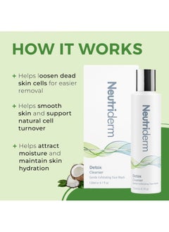 Neutriderm Detox Facial Cleanser,Gentle Exfoliating Face Cleanser With Glycolic Acid&Sodium Pca For Glowing Skin,Ultra Hydrating Facial Wash-Glycolic Acid Face Wash For Normal To Oily Skin-120 Ml  - Image 2