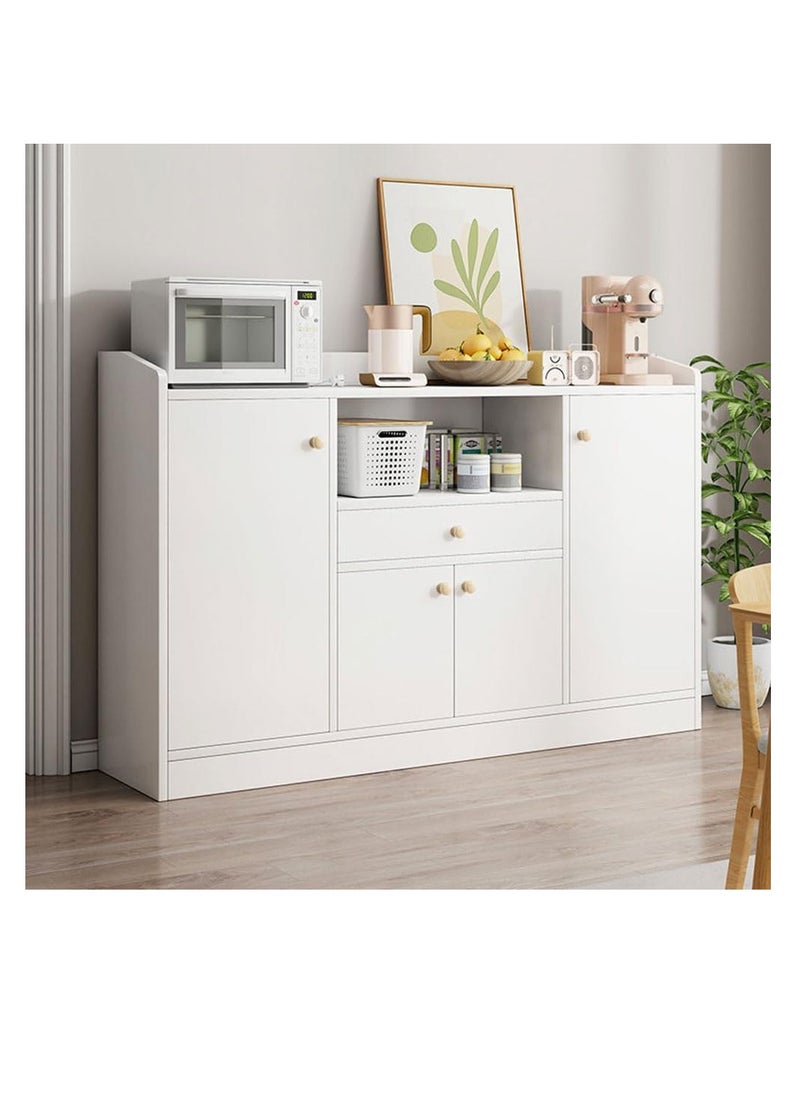 Generic Kitchen Storage Cabinet,Buffet Cabinet with Hidden Storage Shelves,1 Drawer 4 Doors Dustproof Pantry Sideboard for Kitchen Utensil/Tableware/Spice,MDF Wooden Microwave Oven Stand with Organizer Racks（CDA5）  - Image 1