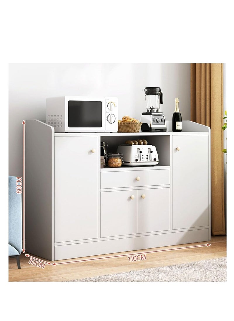 Generic Kitchen Storage Cabinet,Buffet Cabinet with Hidden Storage Shelves,1 Drawer 4 Doors Dustproof Pantry Sideboard for Kitchen Utensil/Tableware/Spice,MDF Wooden Microwave Oven Stand with Organizer Racks（CDA5）  - Image 2