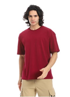 Andora Crew Neck Short Sleeves T-Shirt_Wine Red  - Image 1