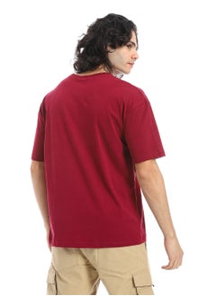 Andora Crew Neck Short Sleeves T-Shirt_Wine Red  - Image 3