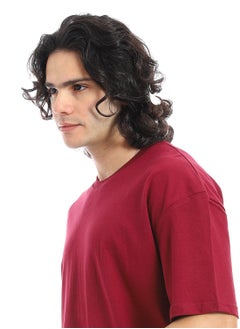 Andora Crew Neck Short Sleeves T-Shirt_Wine Red  - Image 4