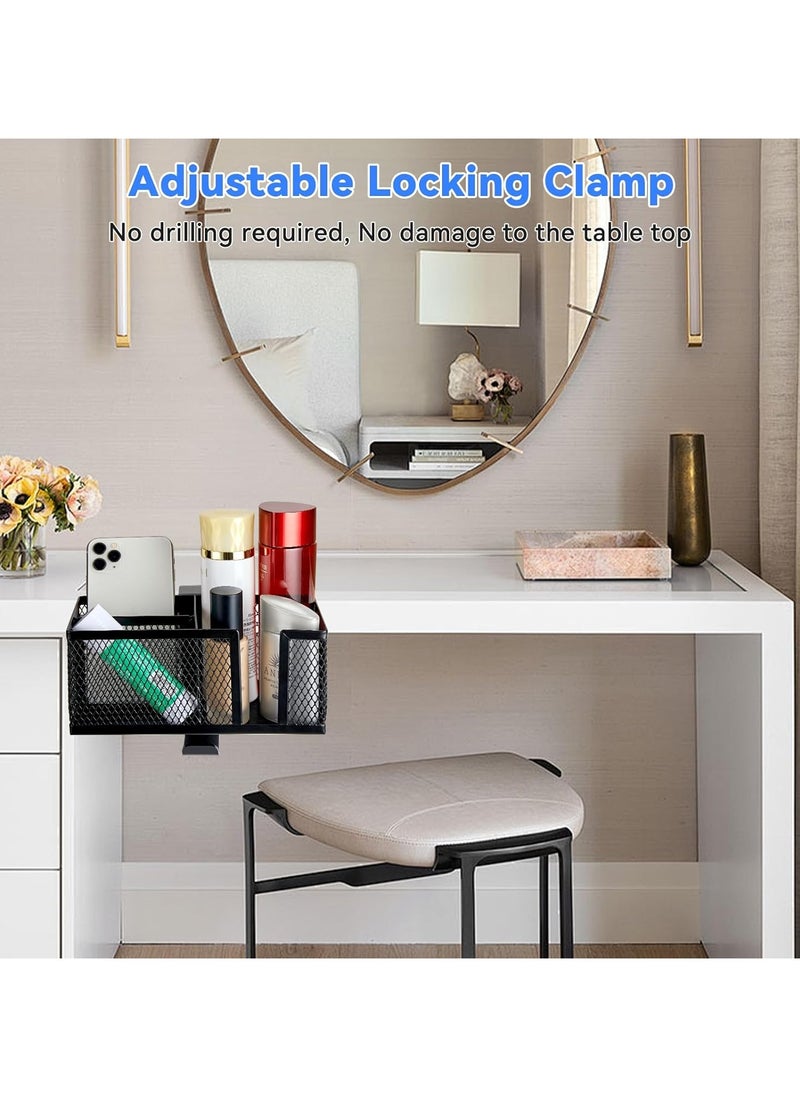 GUDOO - 4-in-1 Desk Organizer with Headphone Hanger and Cup Holder Under Desk Headphone Hook PC Gaming Table Rotating Headphone Hanger and Detachable Desk Storage for Cup Phone and Pen - Image 1