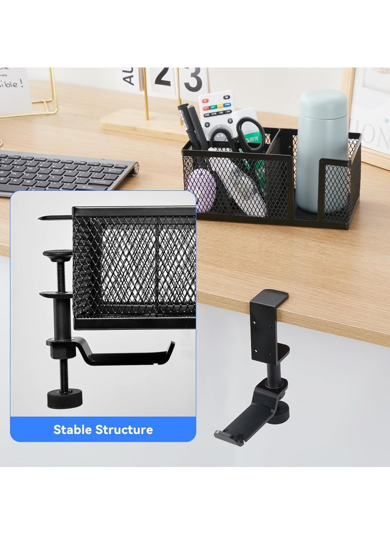 GUDOO - 4-in-1 Desk Organizer with Headphone Hanger and Cup Holder Under Desk Headphone Hook PC Gaming Table Rotating Headphone Hanger and Detachable Desk Storage for Cup Phone and Pen - Image 1