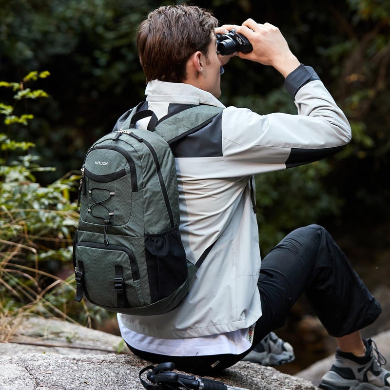 NerIion Nerlion Lightweight Foldable 35L Hiking Backpack Travel Backpack for Men Women Camping Waterproof Outdoor Hiking Daypack Backpack Dark Gray - Image 2