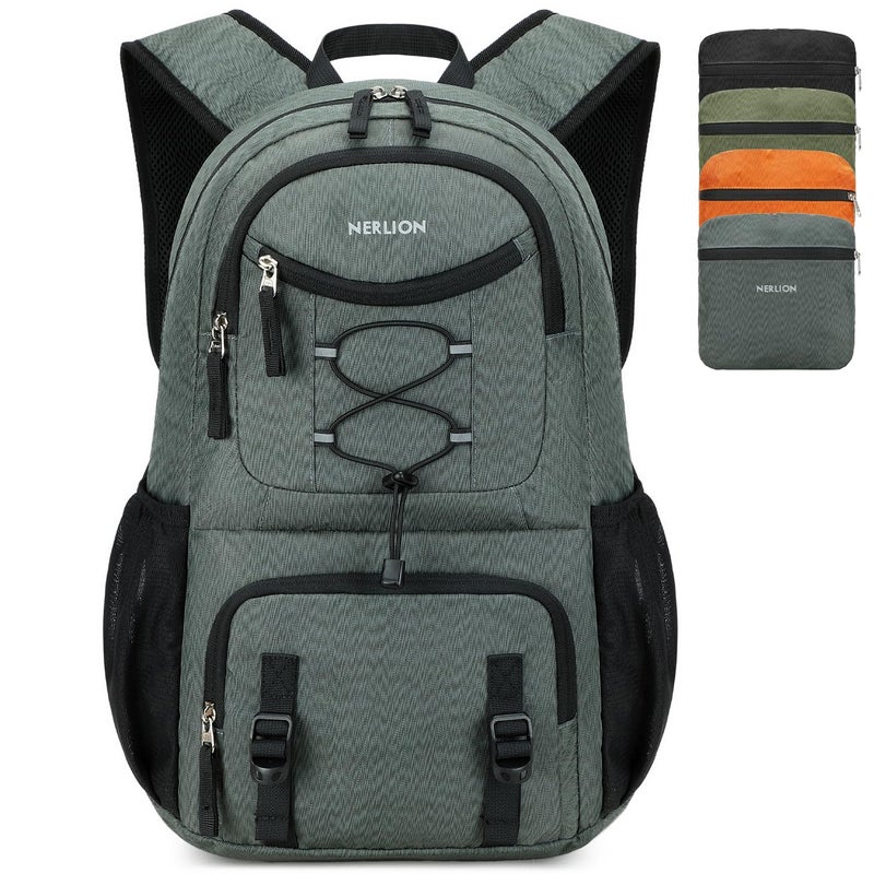 NerIion Nerlion Lightweight Foldable 35L Hiking Backpack Travel Backpack for Men Women Camping Waterproof Outdoor Hiking Daypack Backpack Dark Gray - Image 1