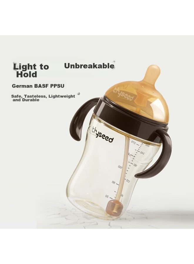 Shixi Baby Bottle For 6-12 Months And Above, Ppsu, Breast-like Nipple, Weaning, 300ml With Gravity Ball And Handle - Image 2